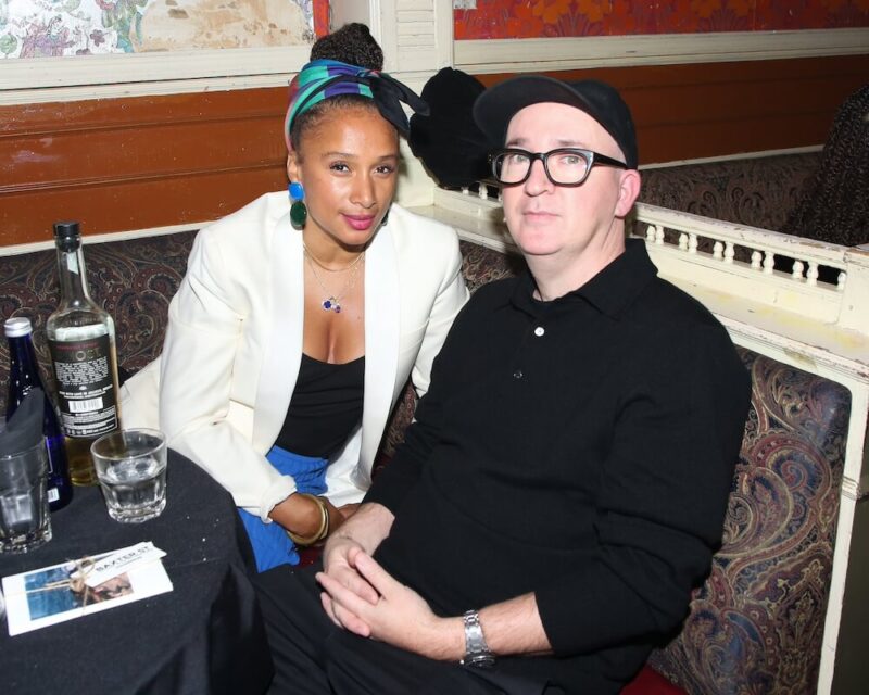 Estelle Bailey-Babenzien and KAWS at Baxter St @ The Box Benefit Celebrating Mark Ronson, KAWS, and Julia Chiang and Naima Green