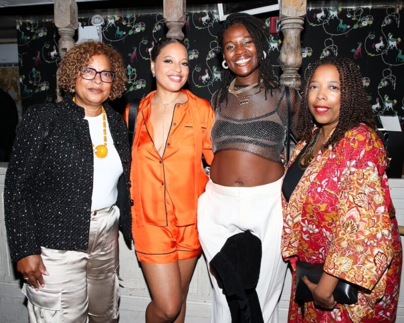 Zenola Harper, Naima Green, Nedjra Manning and Tanya Poteat at Baxter St @ The Box Benefit Celebrating Mark Ronson, KAWS, and Julia Chiang and Naima Green