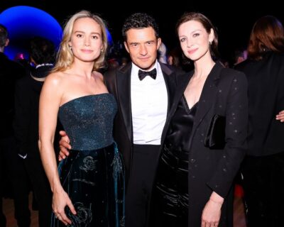 Brie Larson, Orlando Bloom and Caitriona Balfe at the Armani / Madison Fashion Show