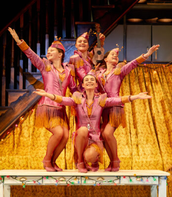 Four women performing a singing act in the 1940s in The Hills of California
