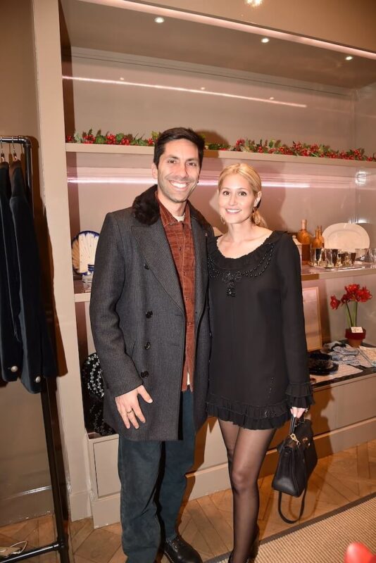 Nev Schulman and Brooke Kennan at the Kinderbrook Home festive fête at Holiday on Madison hosted by Brooke Kennan, Meghan Klopp & Alexandra Mack.