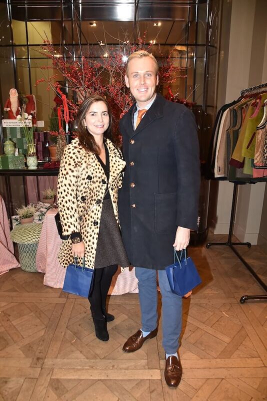 Whitney Wolfe and Michael Gregson Reinert at the Kinderbrook Home festive fête at Holiday on Madison hosted by Brooke Kennan, Meghan Klopp & Alexandra Mack.