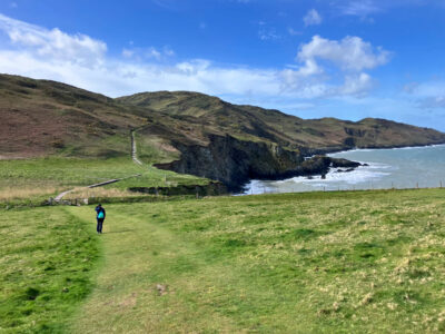 Walking the South West Coast Path between and Porlock, Somerset and Lynton, Devon, UK