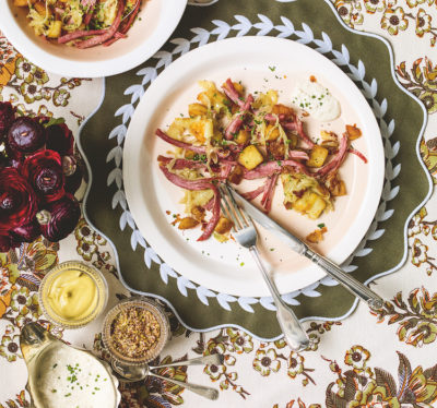 Corn beef hash from Entertaining in Style: Nancy Astor and Nancy Lancaster—Table Settings, Recipes, Flower Arrangements, and Decorating © Andrew Montgomery