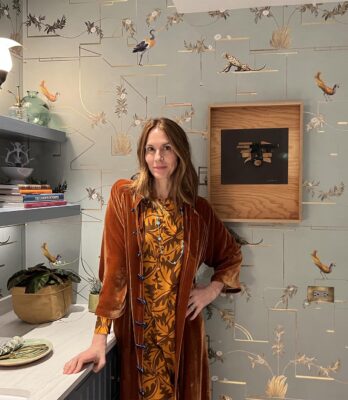 Fairfax Dorn in the laundry room she designed for the Kips Bay Decorator Show House. Photo by