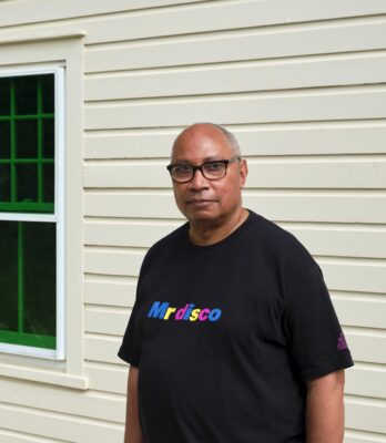 Tony Cokes, whose video installation is on show at the Dia Bridgehampton