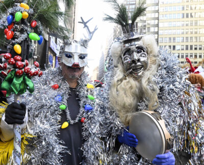 Two revelers at SantaCon NYC