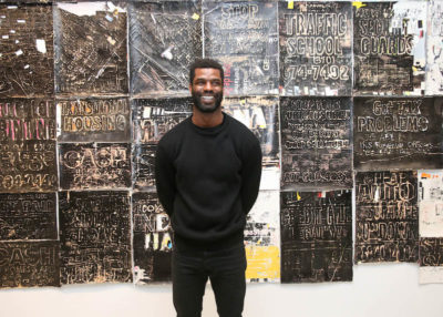 Keith Rivers at his opening at Flag Art Foundation