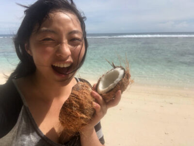 Urara Takeseki, who lived for a week alone on an uninhabited island through Docastaway travel company